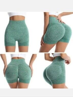 Yoga Shorts Workout Waist Tummy Control‎ Ruched Women's